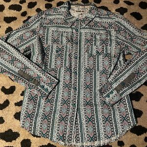 Patterned Button Down Shirt